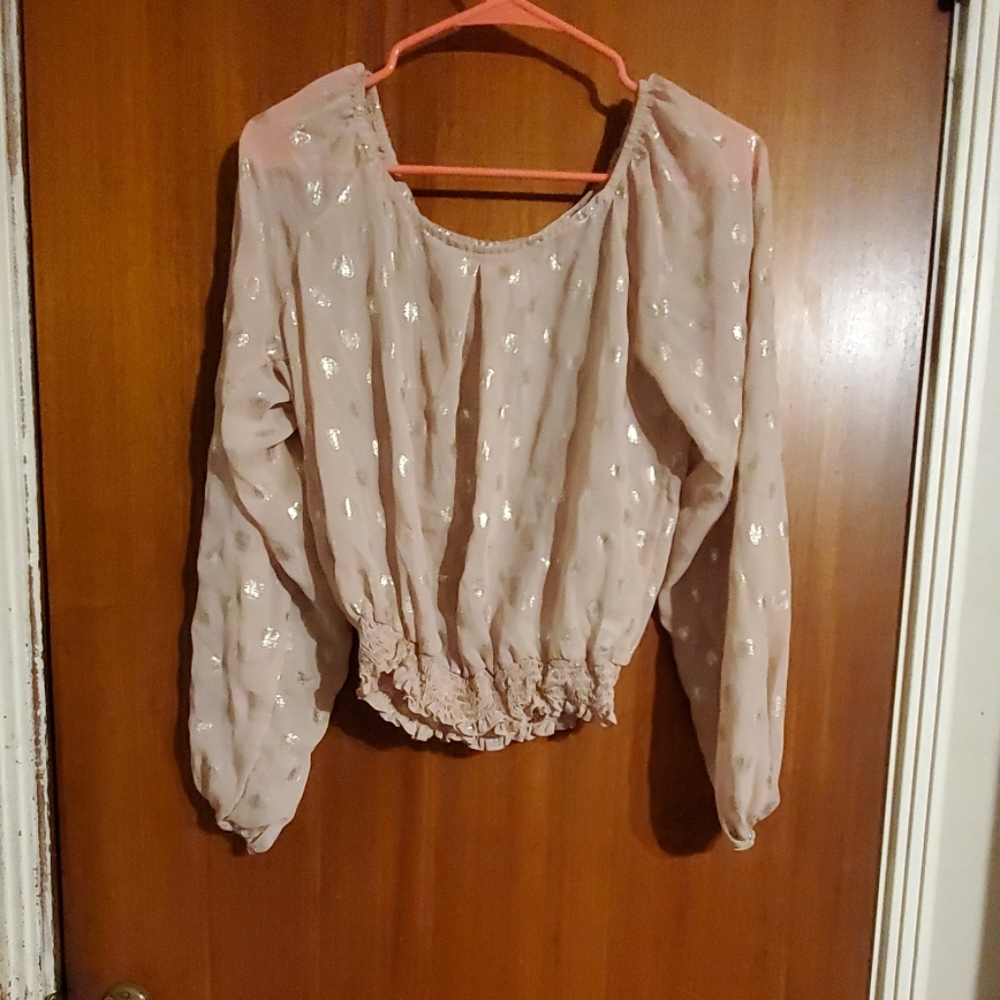 Sheer top polka dot